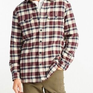 Vintage LL Bean Fleece Lined Plaid Shirt Jacket
